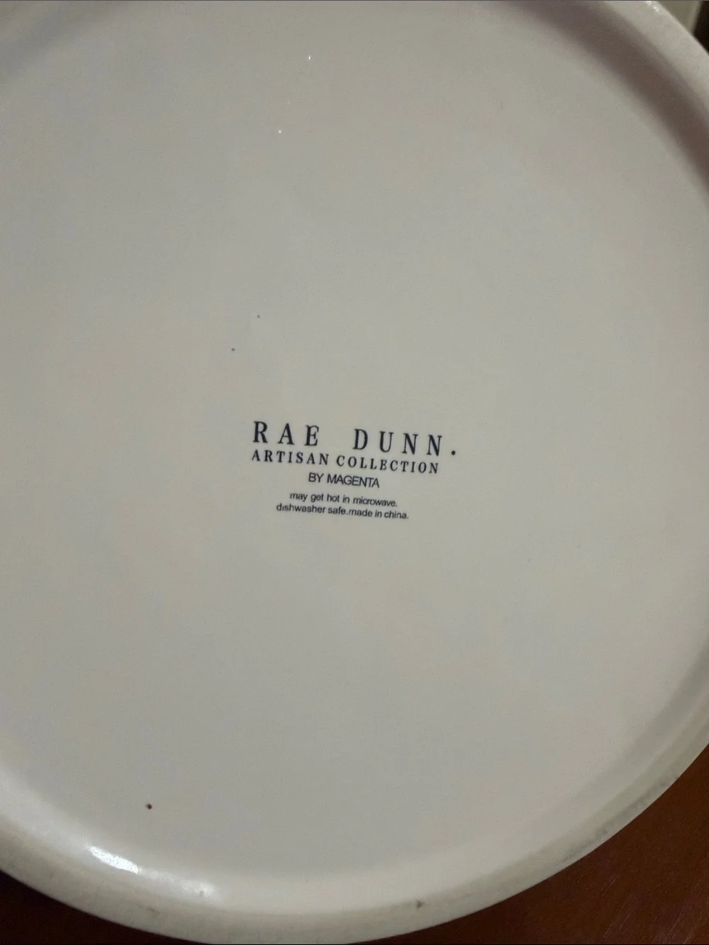 Rae Dunn White Dog Bowl with Orange Interior - 'DEVOUR'